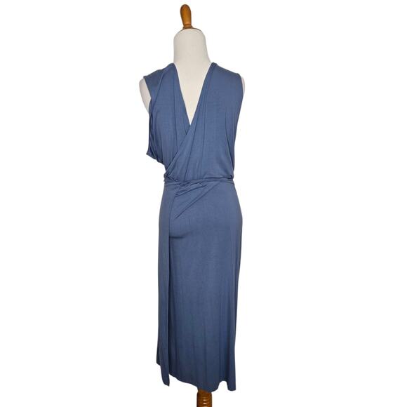 Banana Republic Threadsoft Wrap Midi Dress Blue Summer Vacation Women XXL - Picture 2 of 12
